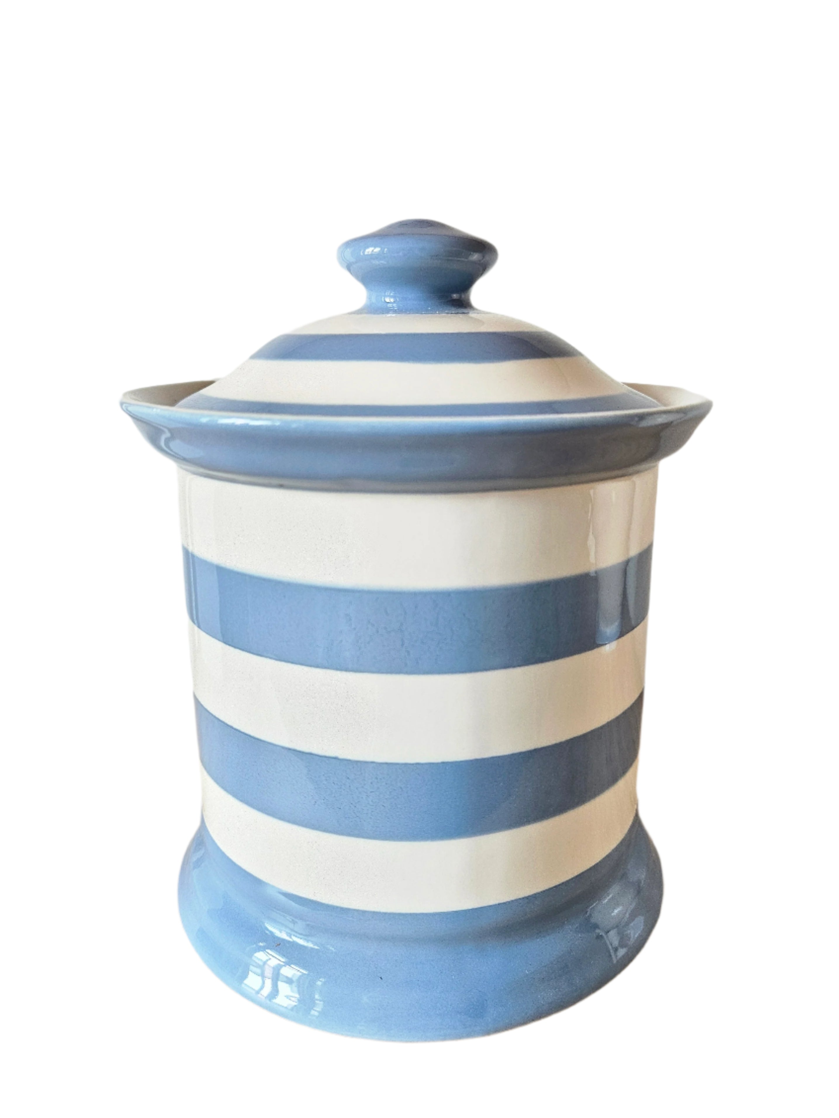 Blue Striped Coffee Jar