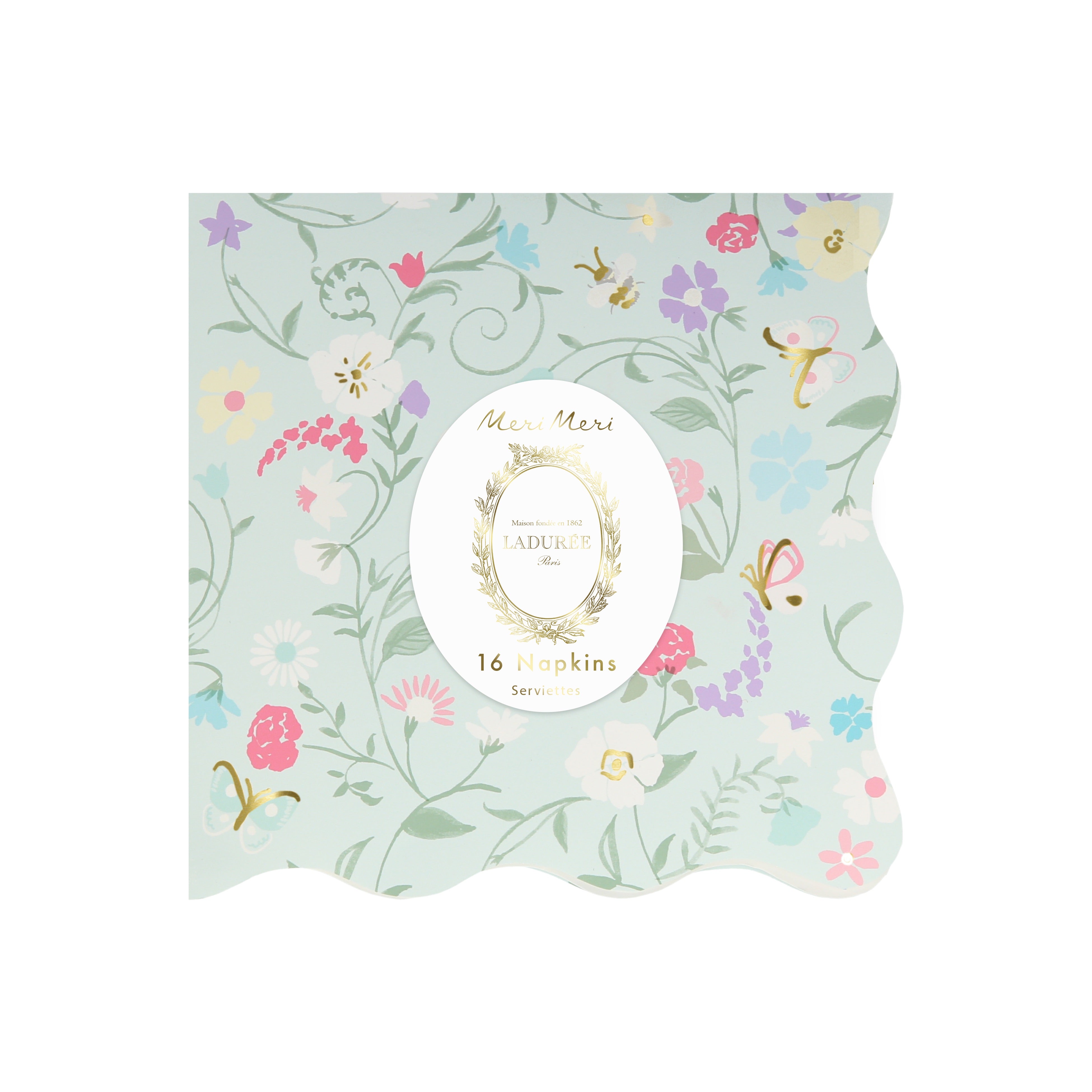 Meri Meri x Ladurée Paris Floral Paper Cocktail Napkins (Pack of 16)