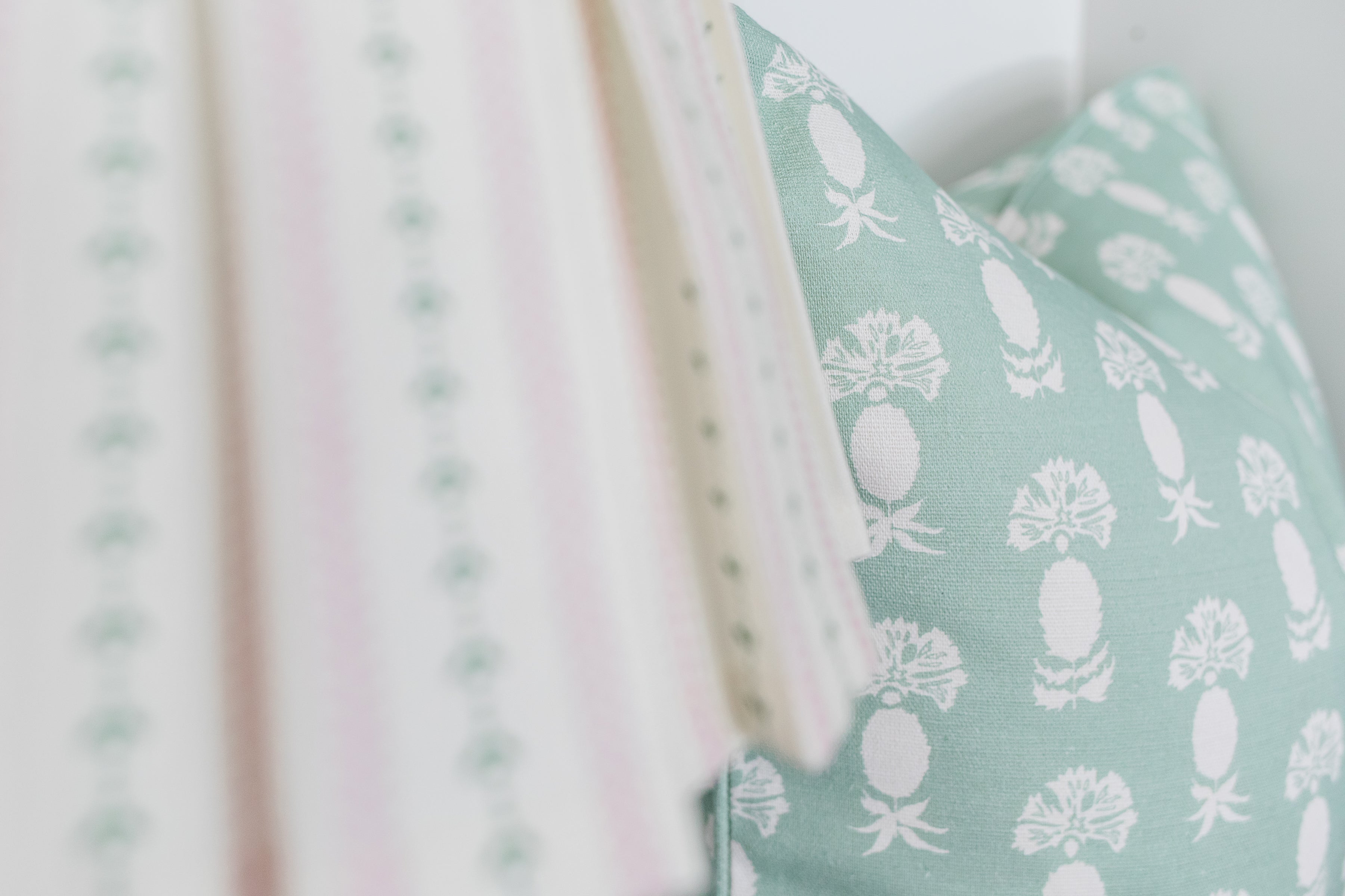 Chardon-Marie Cushion in Duck Egg by Kate Medlicott