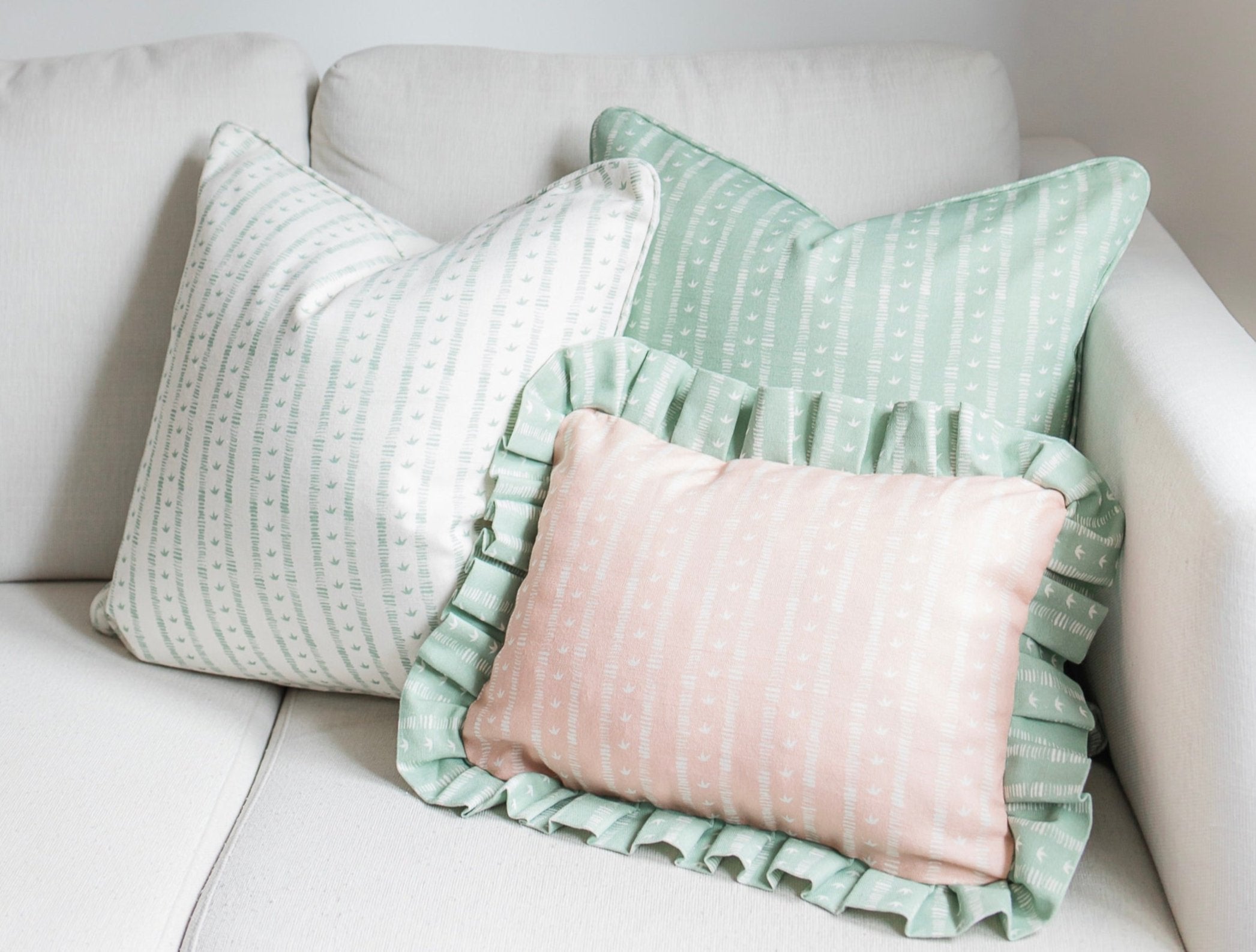 Meuse Cushion in Duck Egg by Kate Medlicott