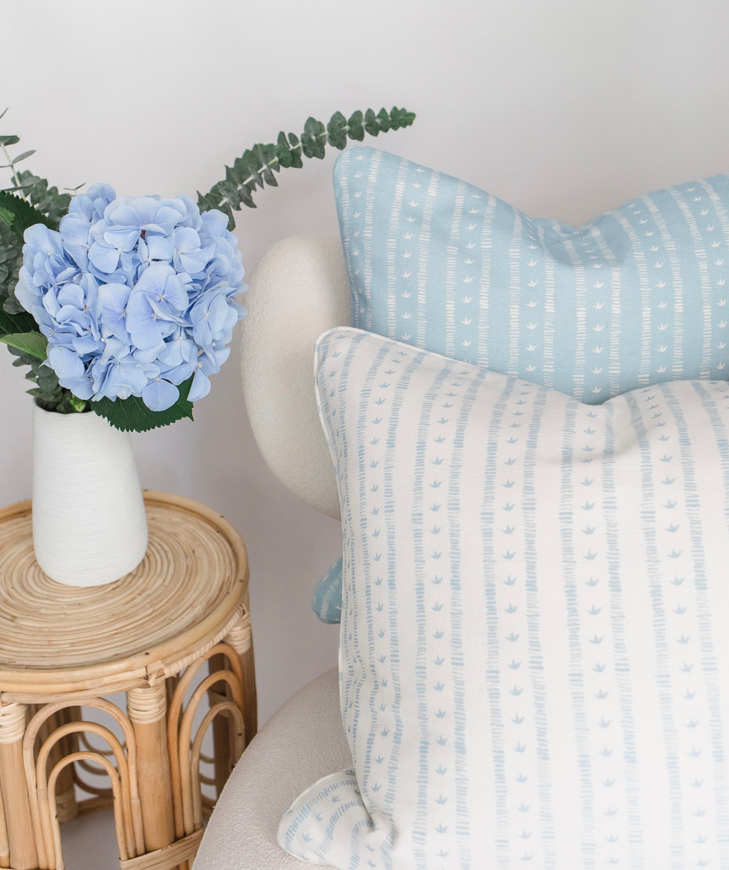 Meuse Cushion in Sky Blue by Kate Medlicott