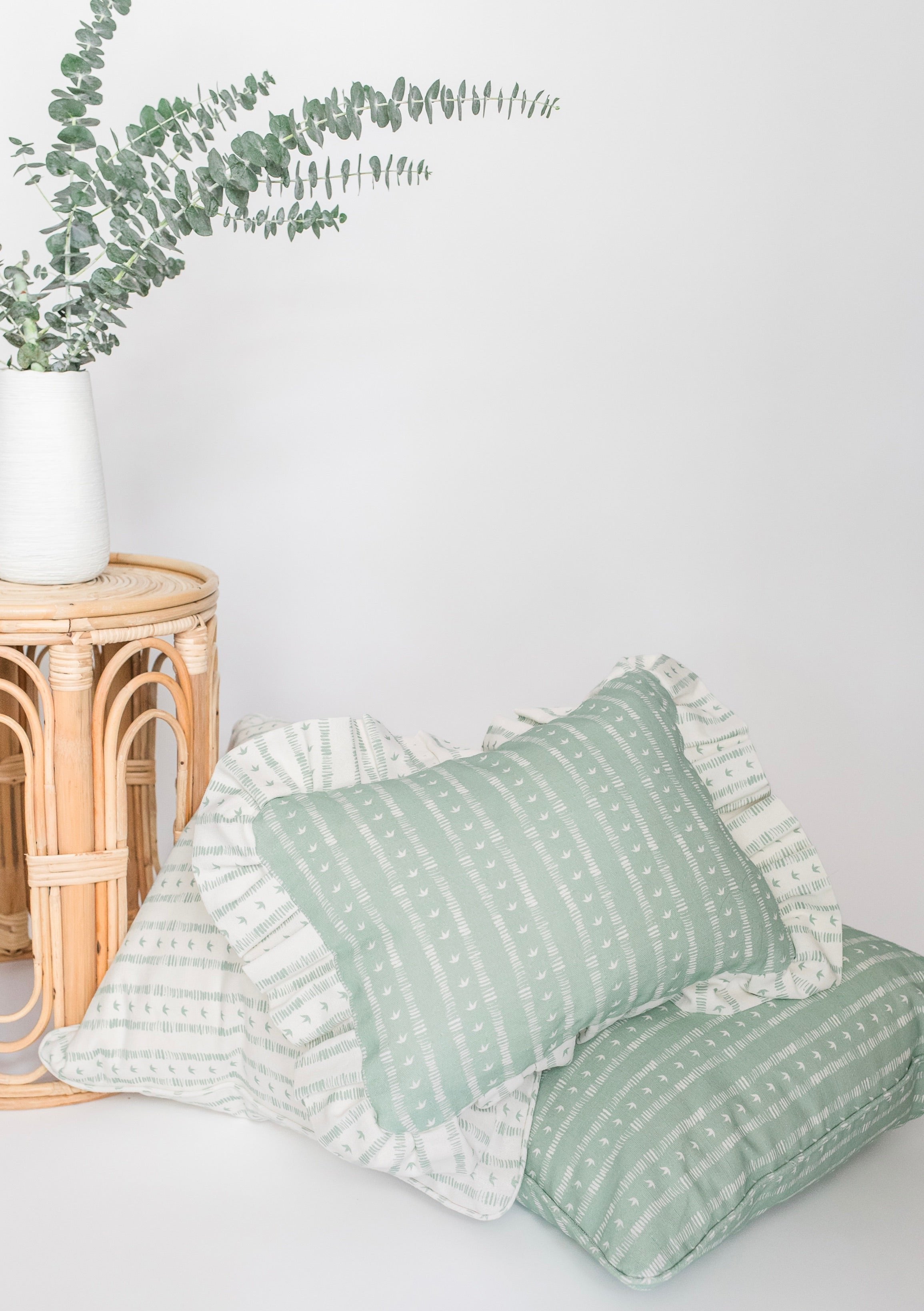 Meuse Cushion in Duck Egg by Kate Medlicott