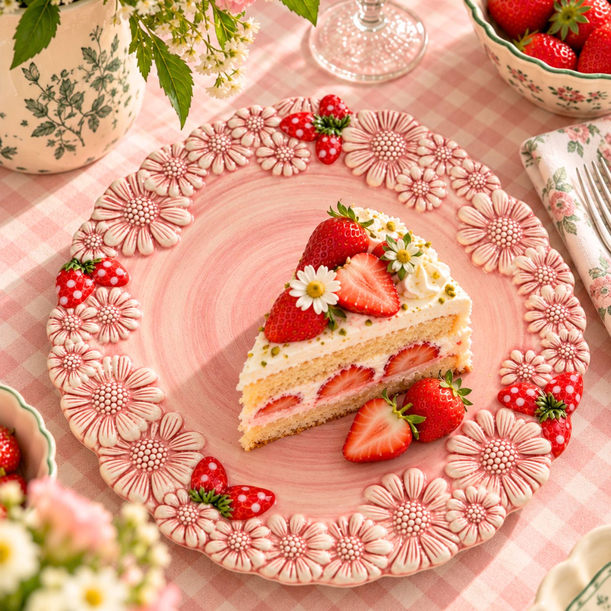 Strawberry Plate | Handpainted in Italy