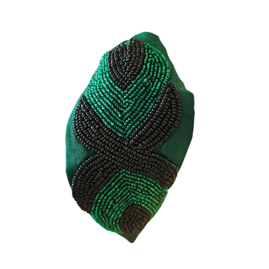 Green Black Elegance Headband