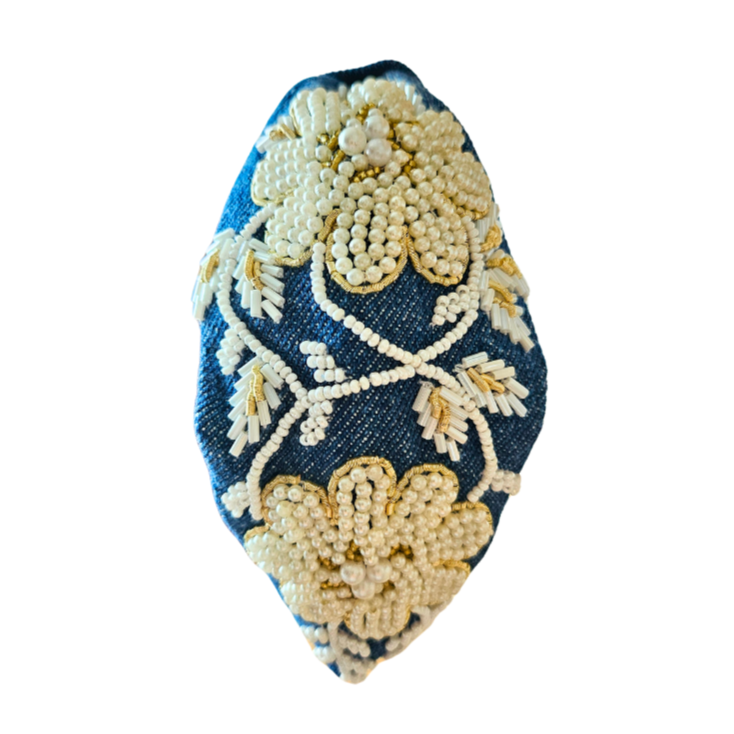 Denim Floral Headband