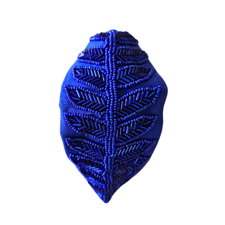 Dark Blue Leaf Headband