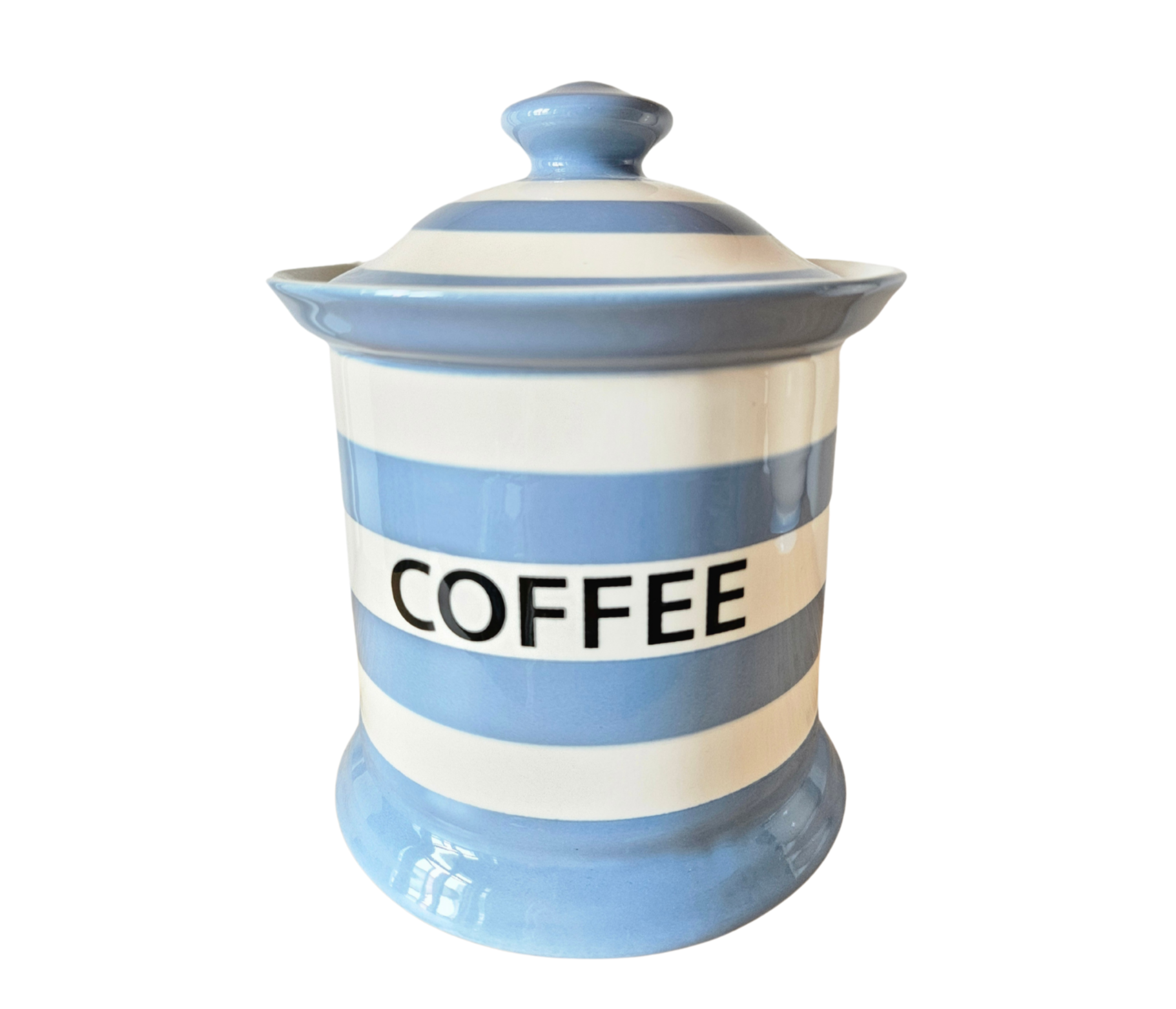 Blue Striped Coffee Jar
