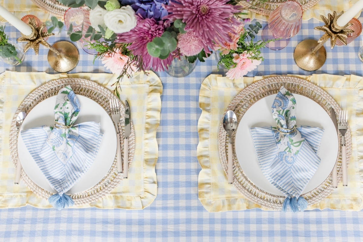 gingham tablecloth Singapore farmhouse table setting Cherry Pie Farmhouse