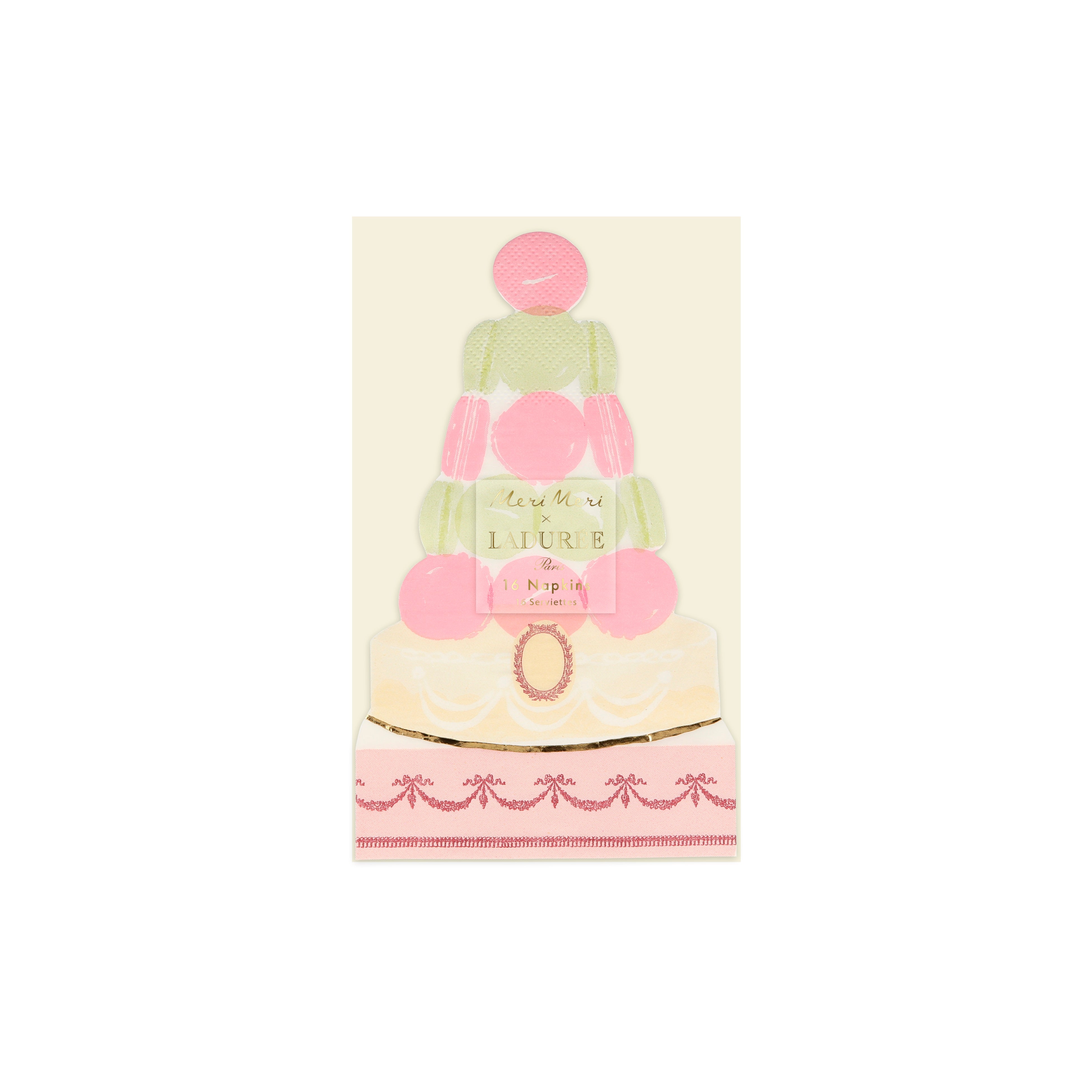 Meri Meri x Ladurée Paris Macaron Pyramid Napkins (Pack of 16)