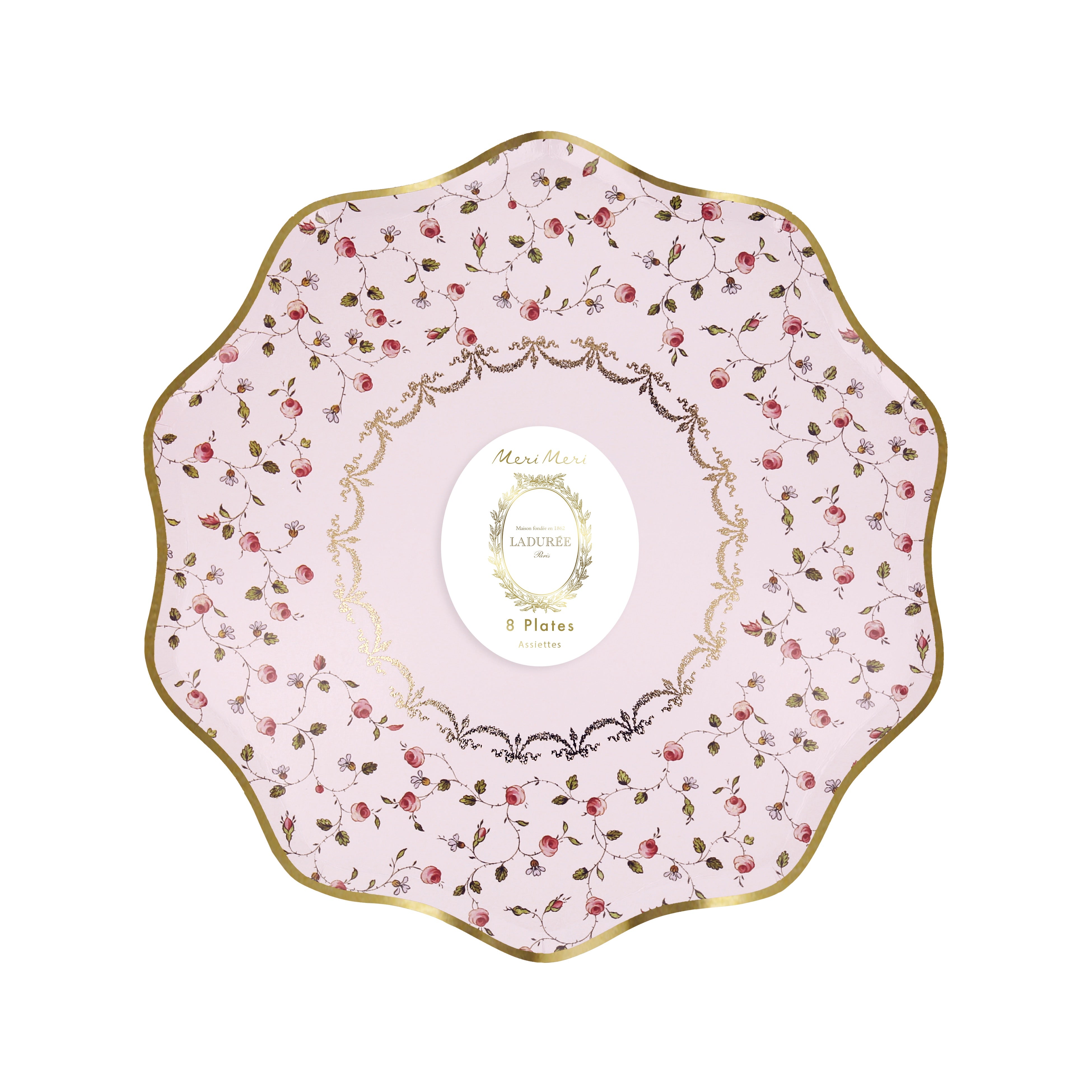 Meri Meri x Ladurée Marie-Antoinette Small Paper Plates (Pack of 8)
