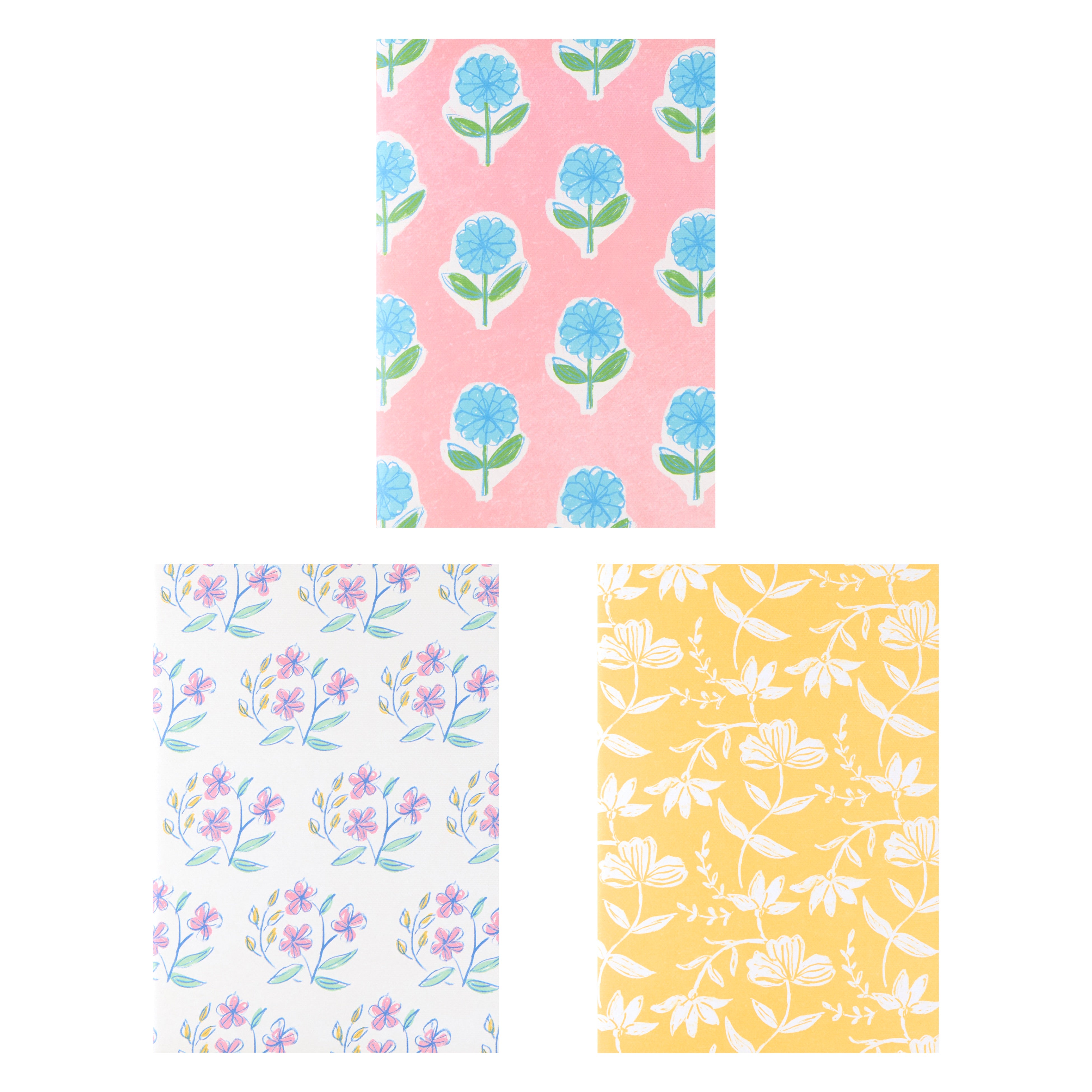 Meri Meri Flora Softcover Notebooks (Set of 3)