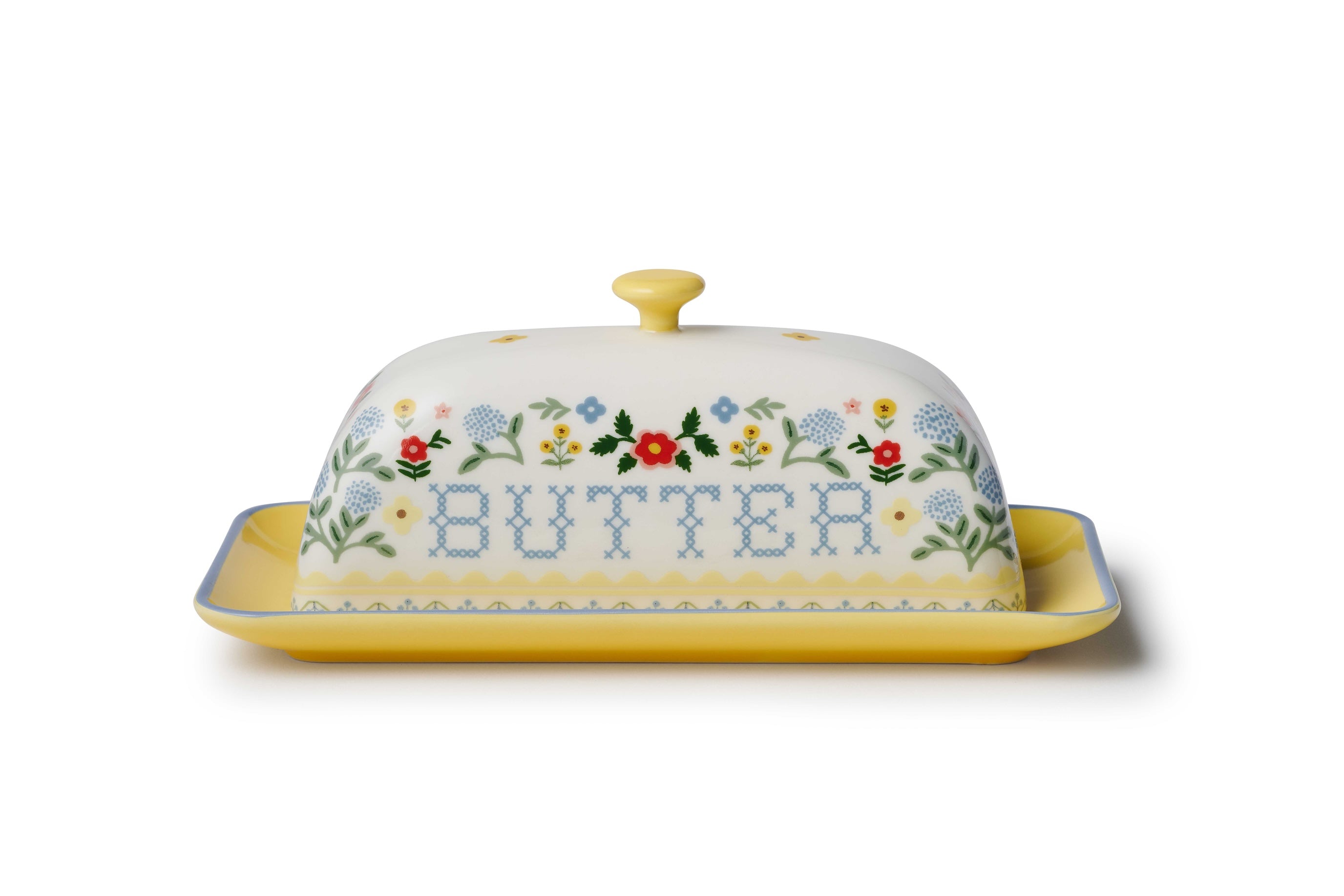 Home Sweet Home Porcelain Butter Dish by Rifle Paper Co.