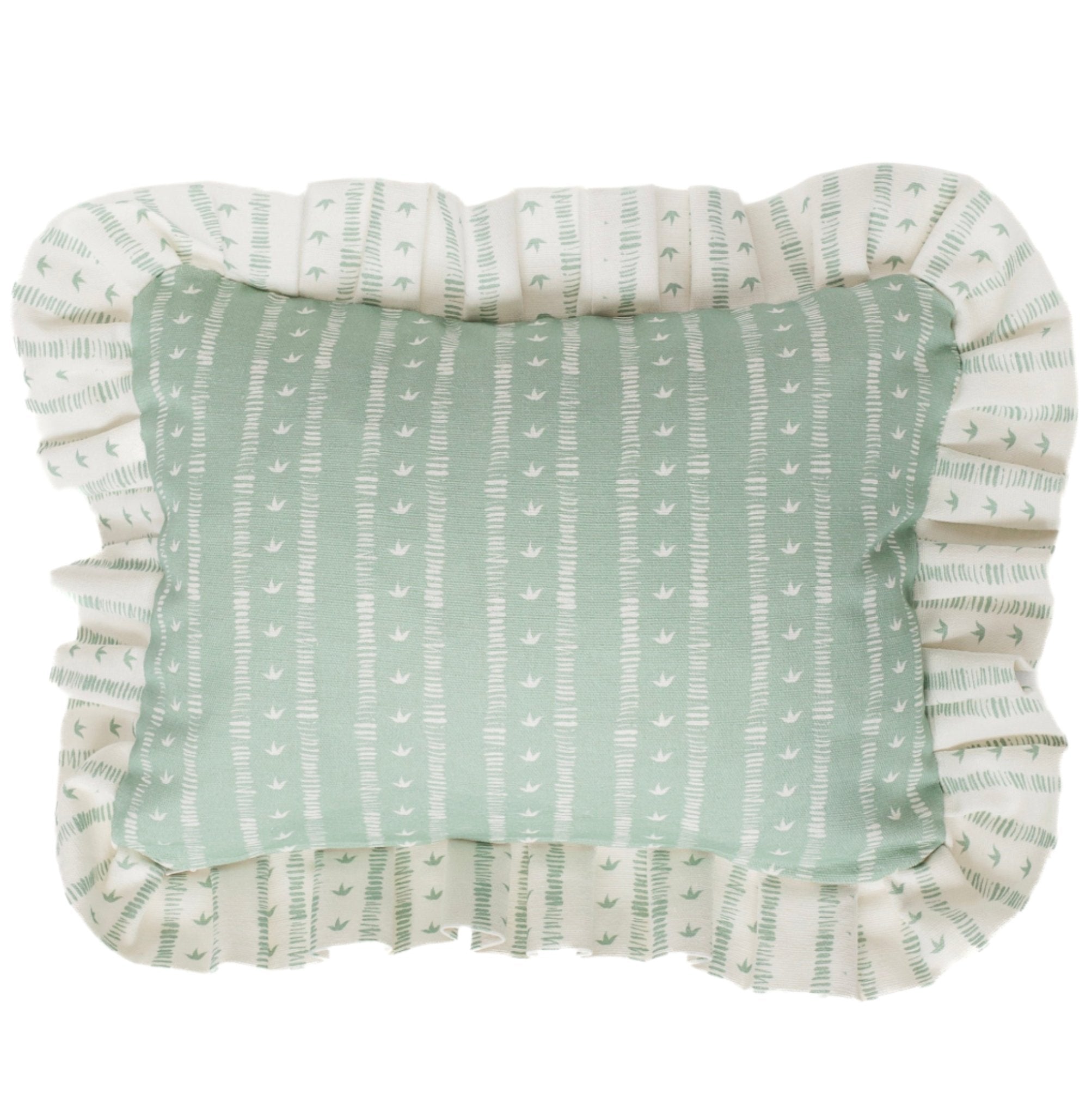 Frill Meuse Cushion in Duck Egg by Kate Medlicott