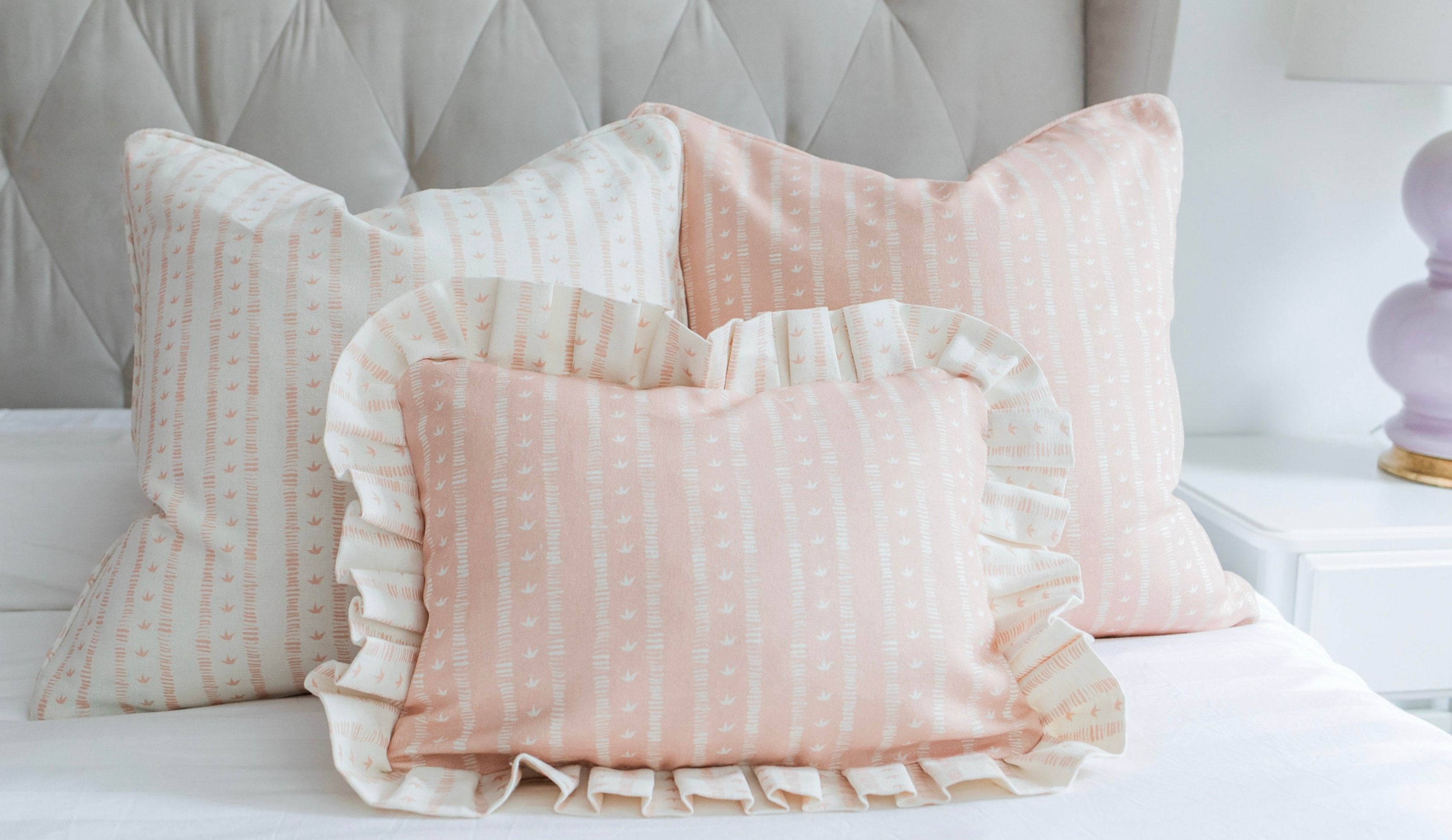 Meuse Cushion in Solid Rose by Kate Medlicott