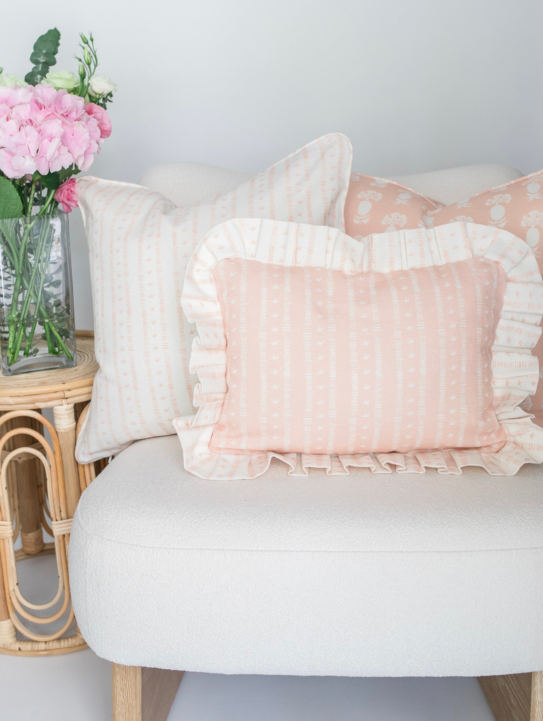 Chardon-Marie Cushion in Rose by Kate Medlicott