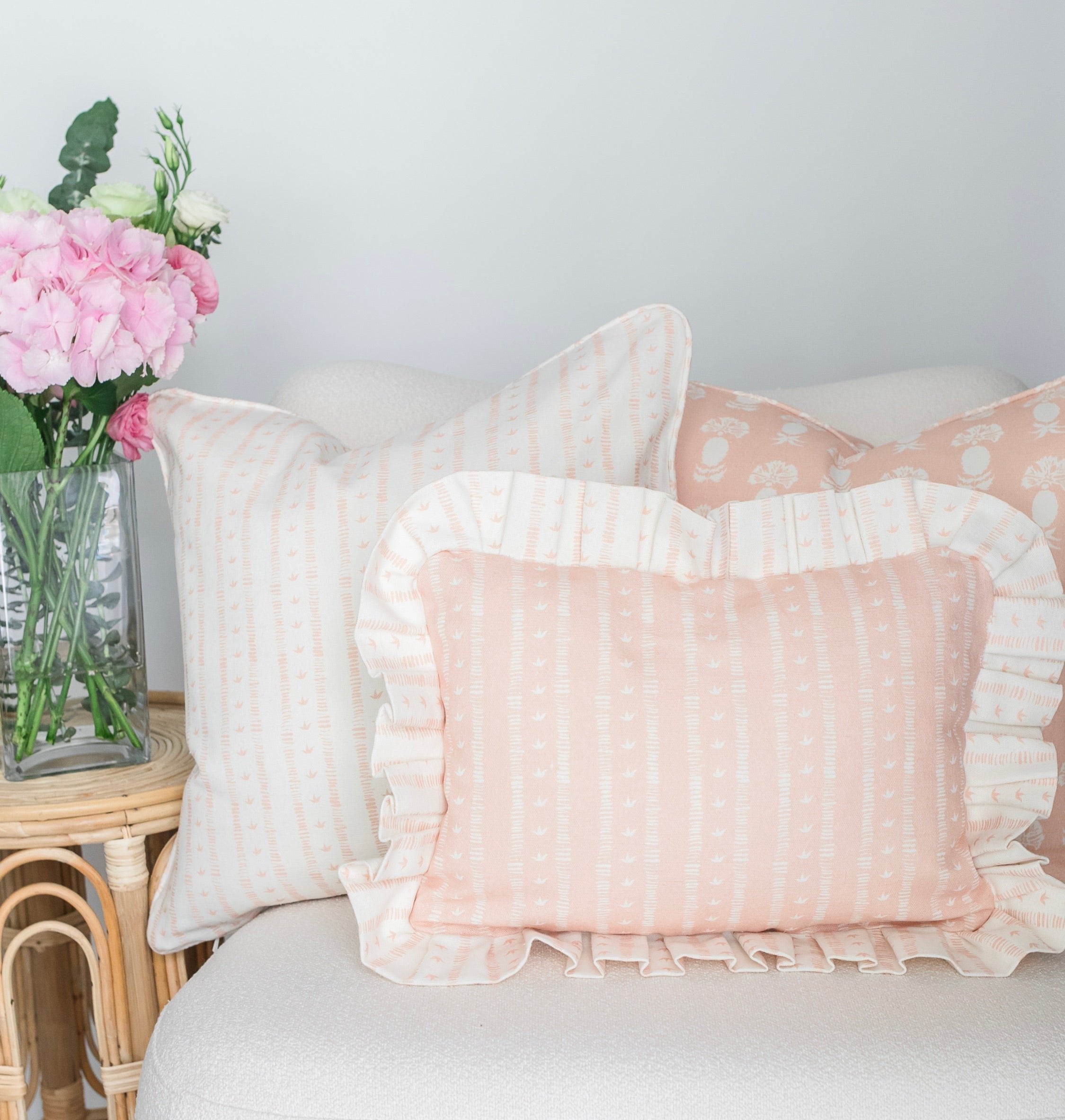 Meuse Cushion in Rose by Kate Medlicott