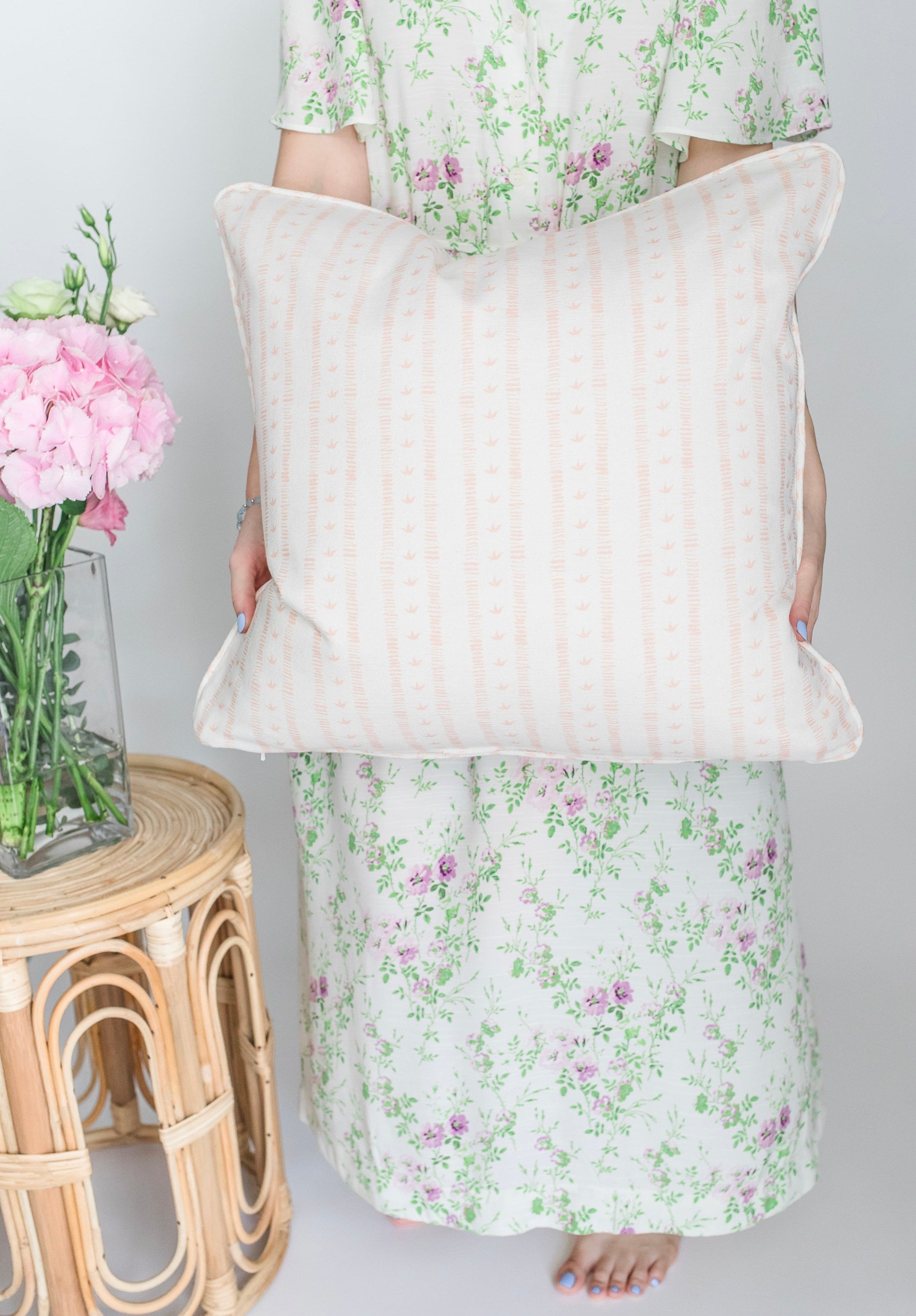 Meuse Cushion in Rose by Kate Medlicott