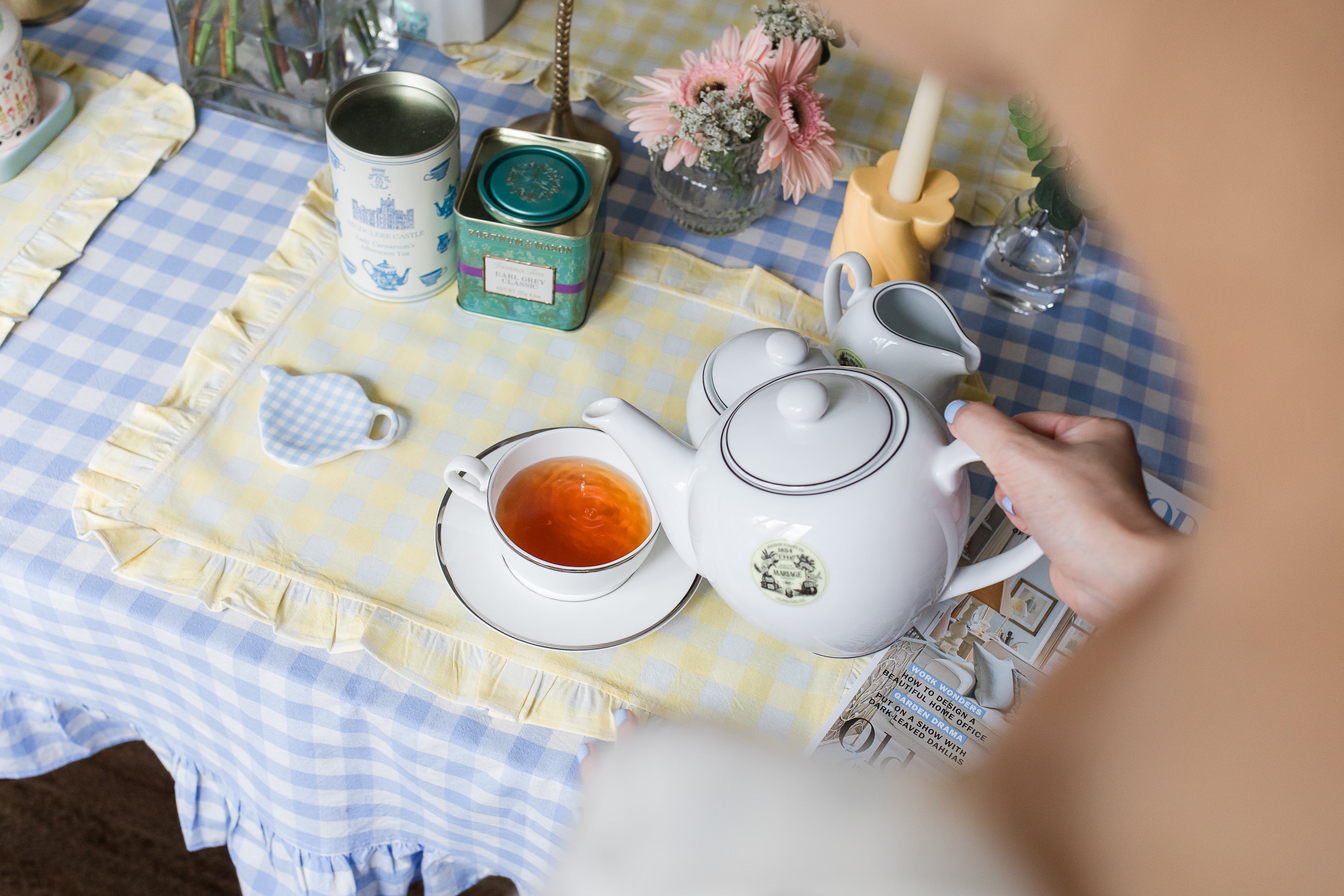 Gingham Tea Tidy