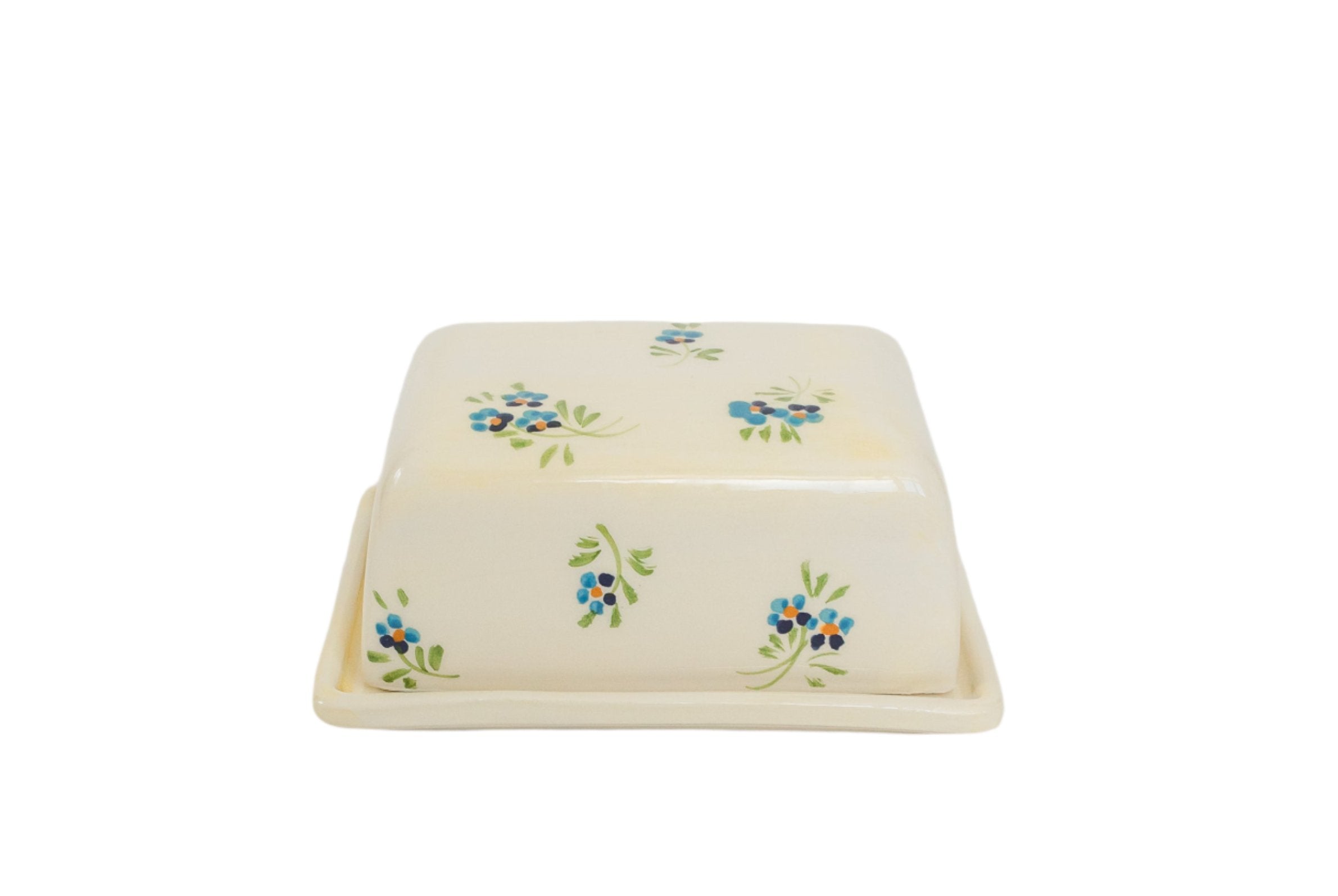 Blue Floral Butter Dish