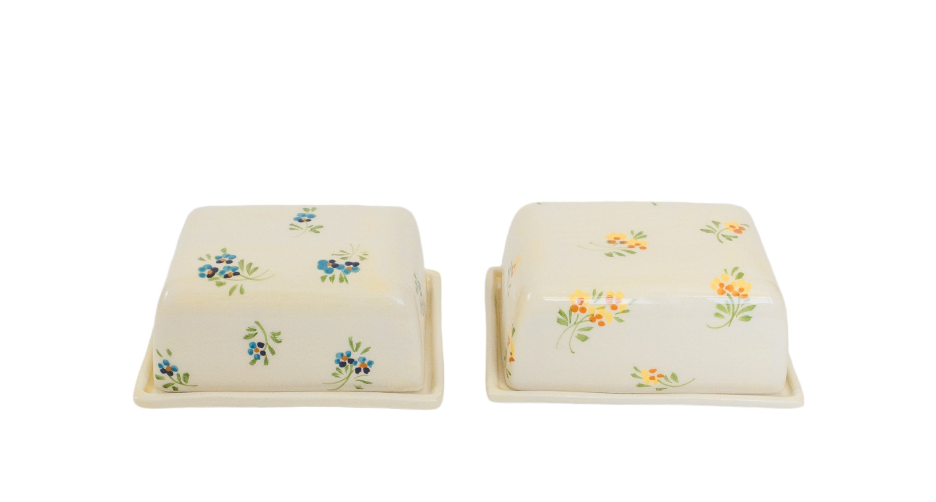 Blue Floral Butter Dish