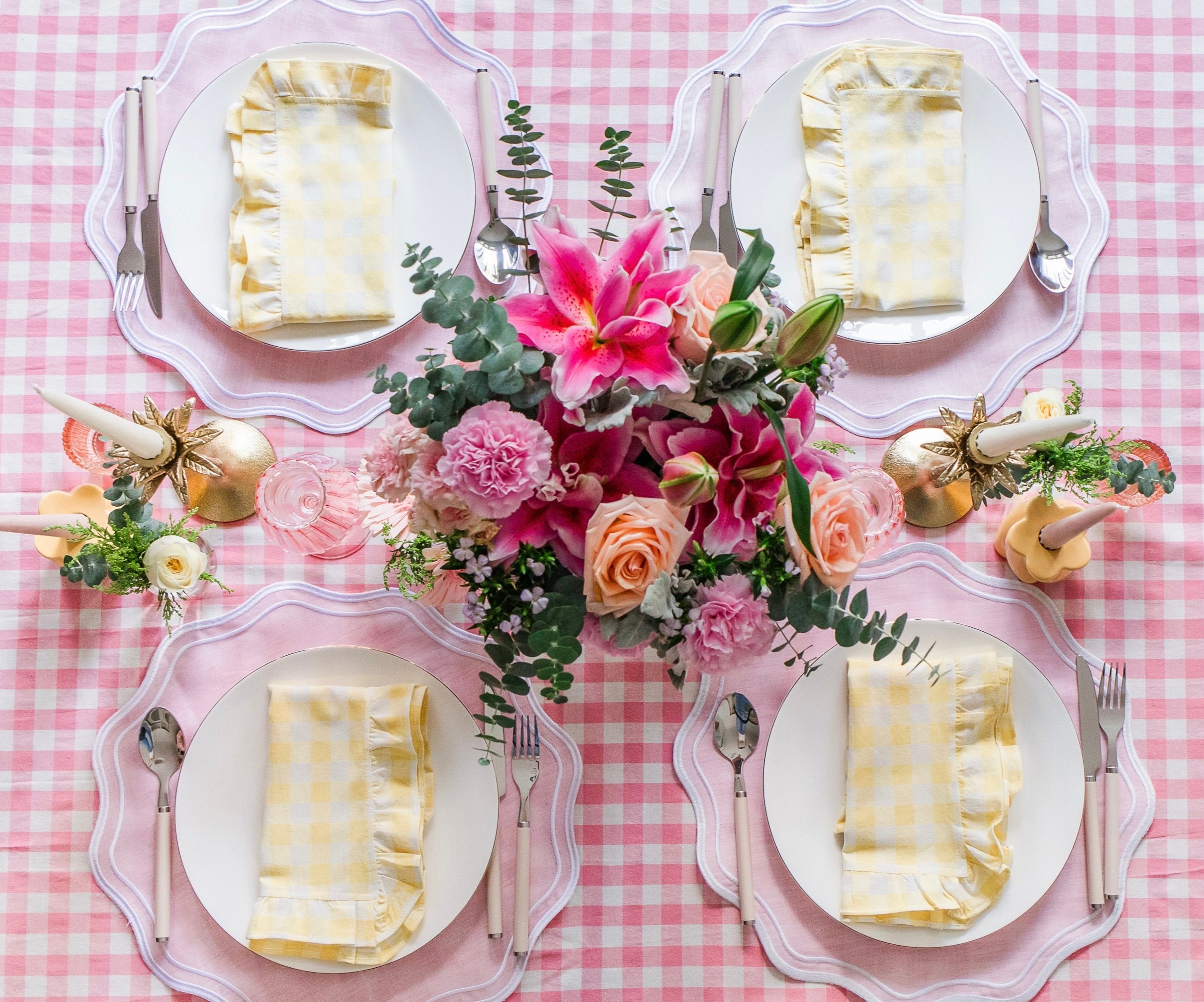 Pink Linen Placemat / Napkin (Set of 4)