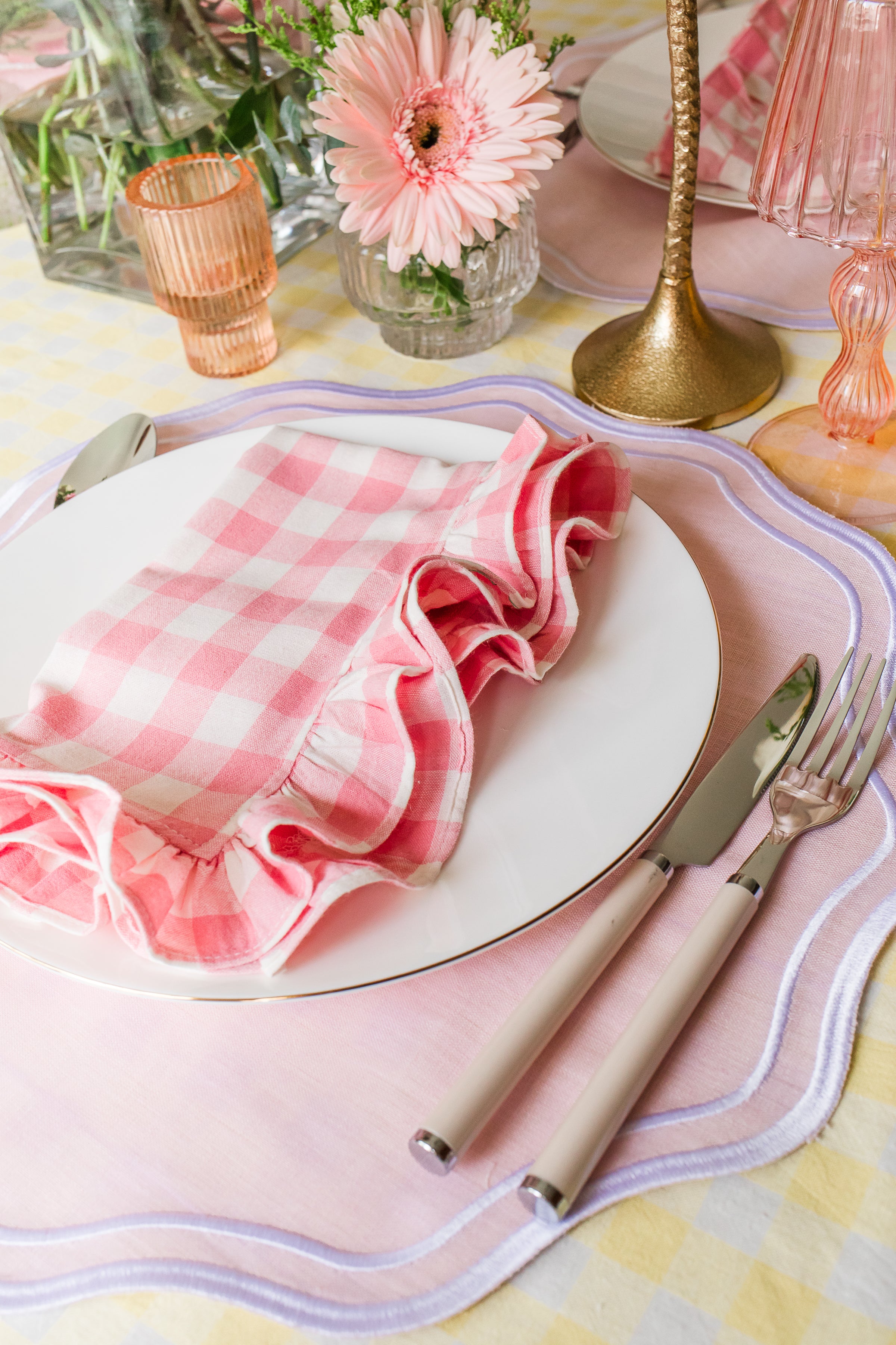 Pink Linen Placemat / Napkin (Set of 4)