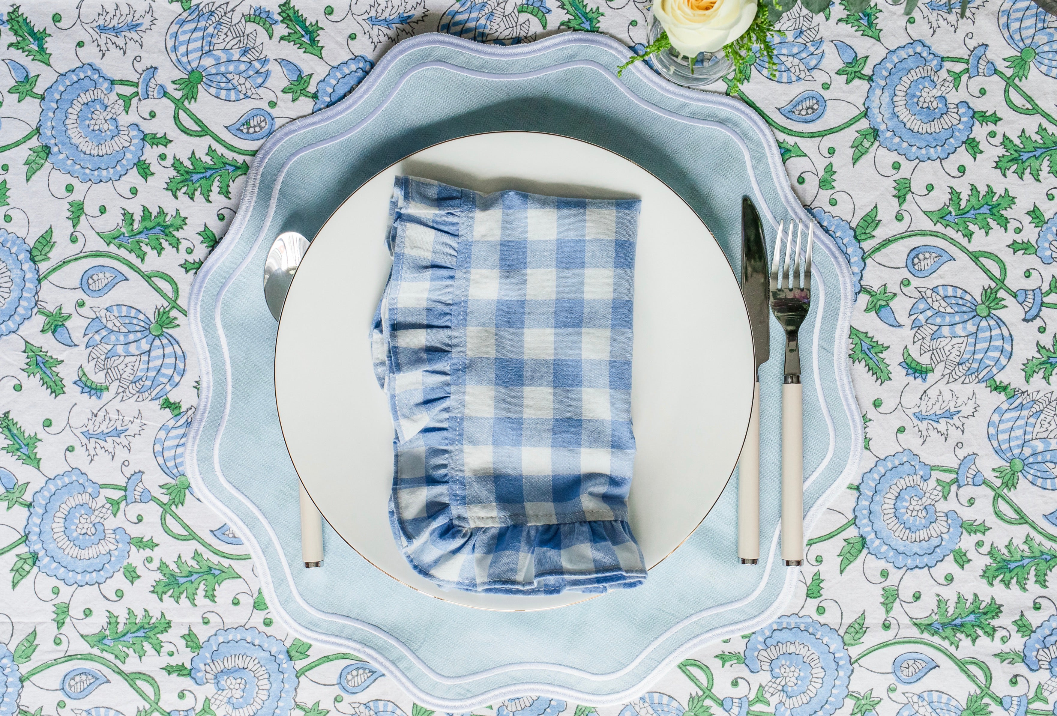 Blue Linen Placemat / Napkin (Set of 4)