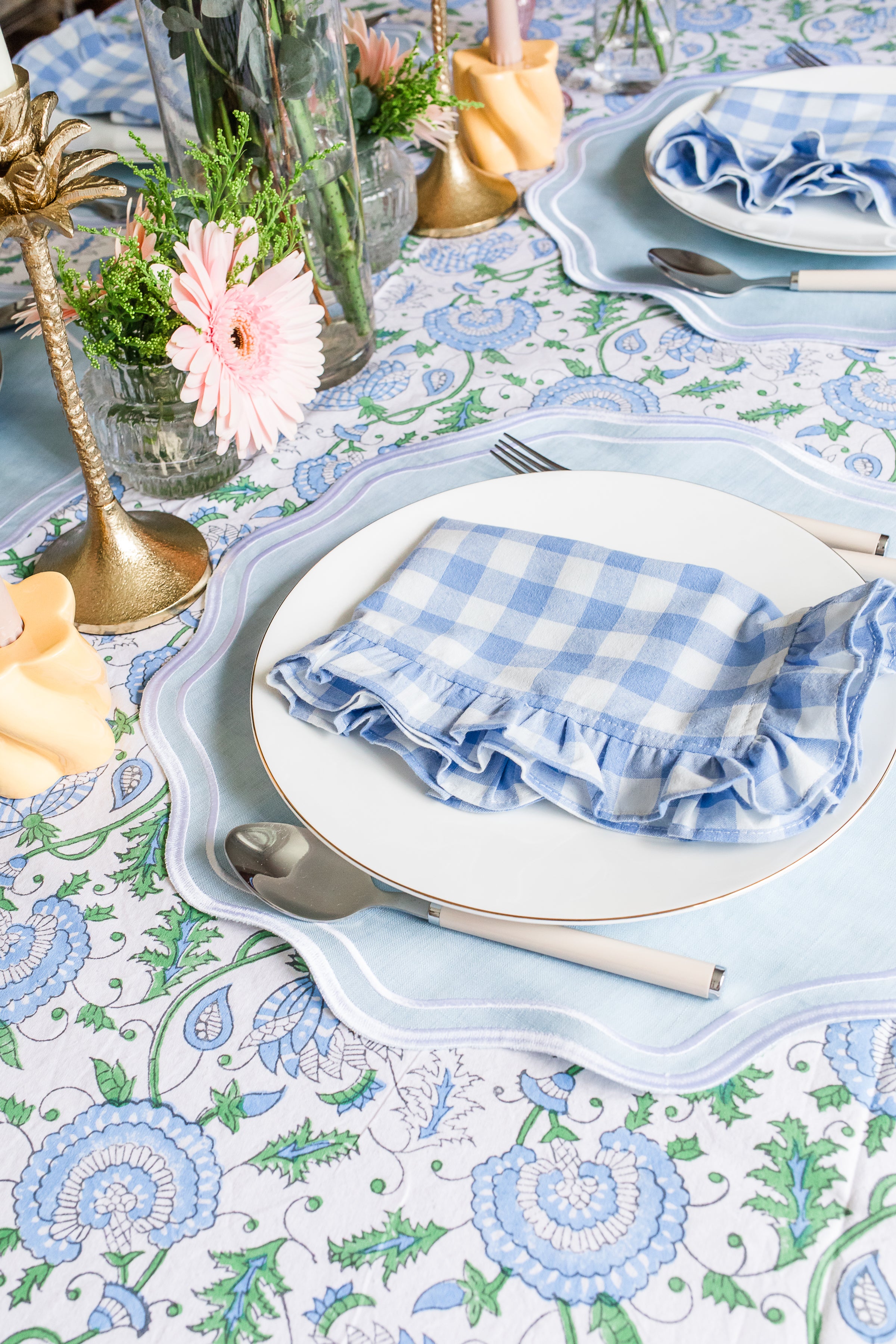 Blue Linen Placemat / Napkin (Set of 4)