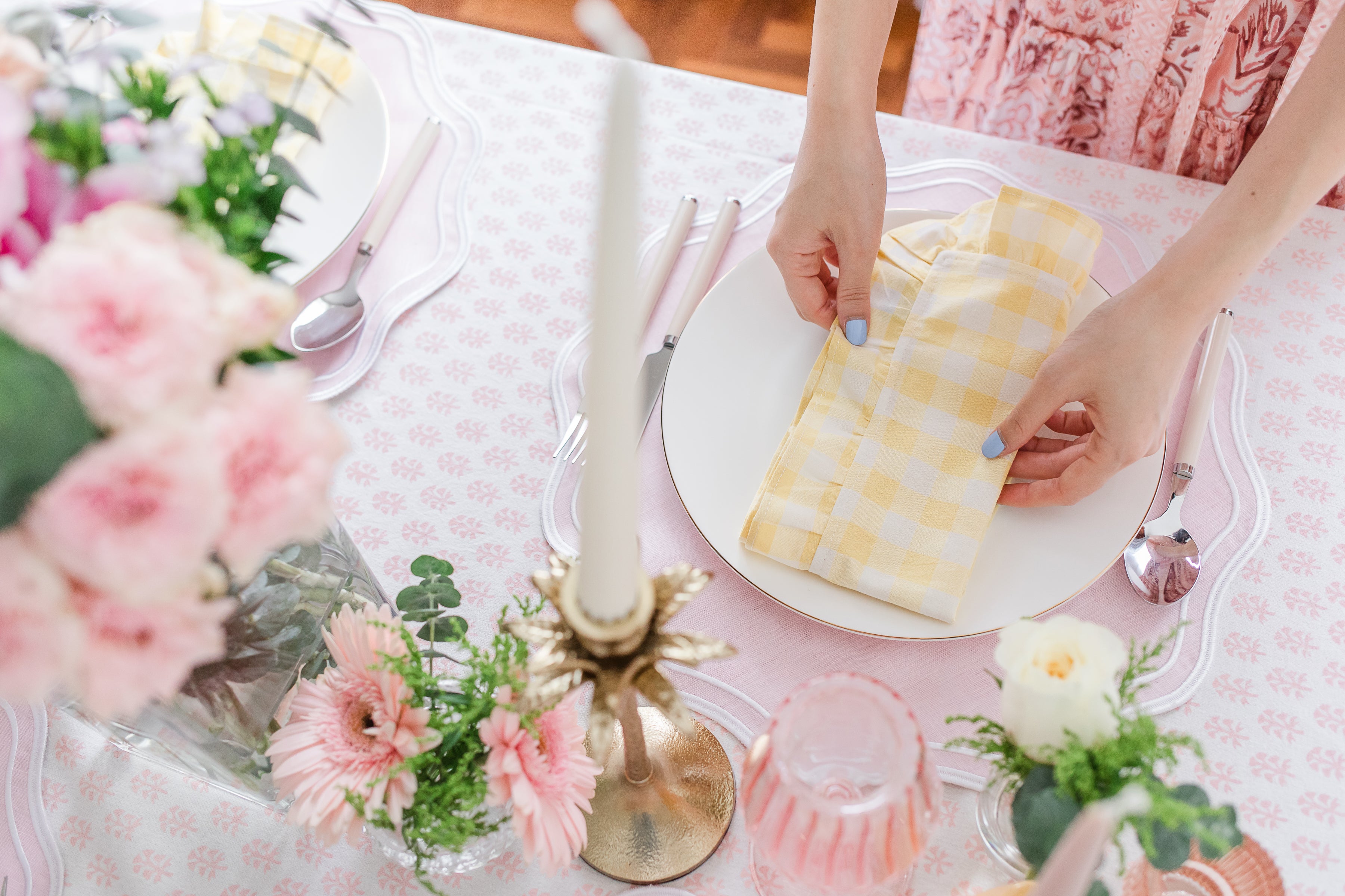 Pink Linen Placemat / Napkin (Set of 4)