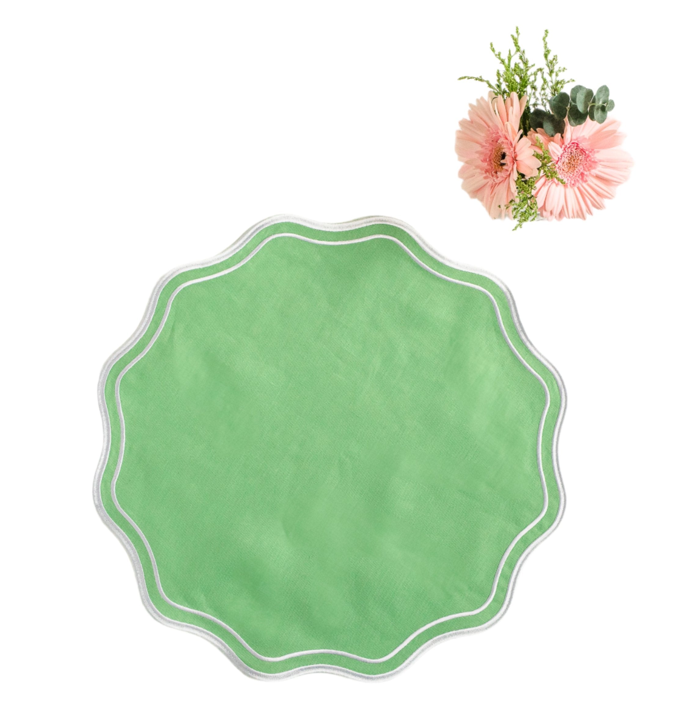 Green Linen Placemat / Napkin (Set of 4)