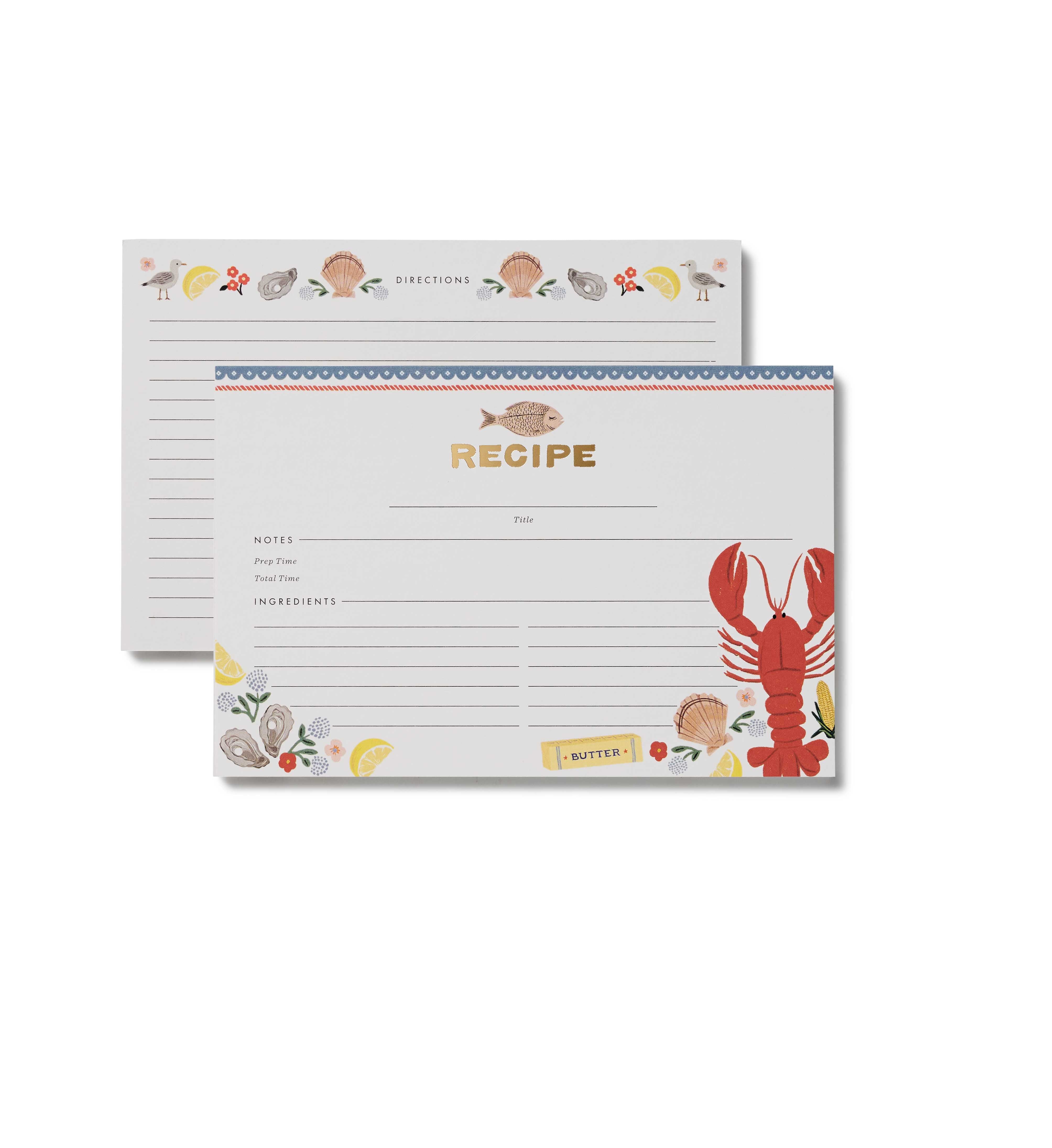 Seaside Recipe Cards (Pack of 12) by Rifle Paper Co.