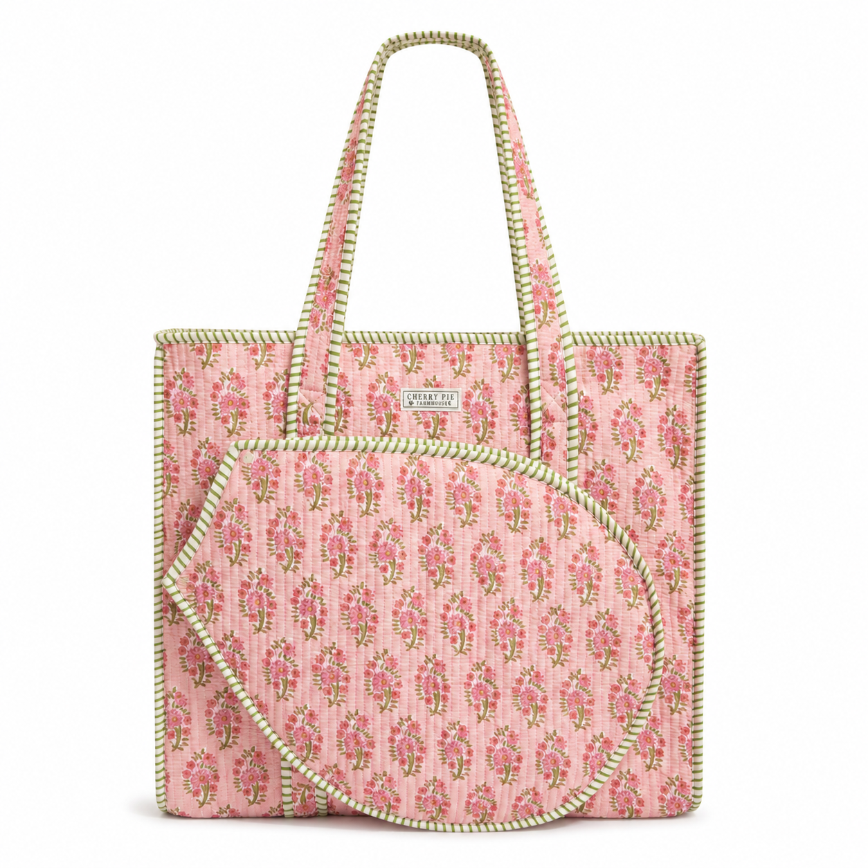 Rose Garden Quilted Racket Tote Bag