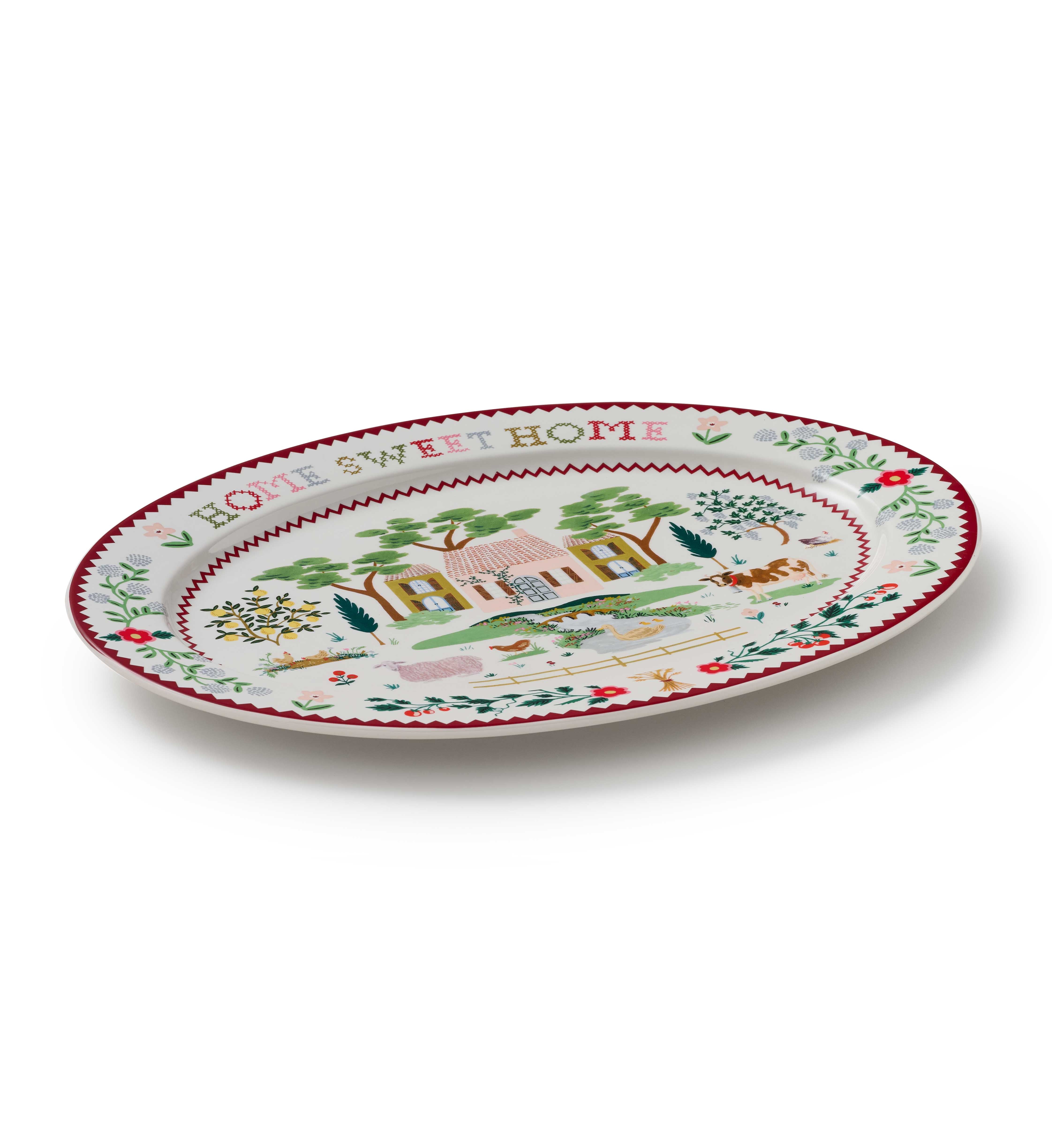 Home Sweet Home Large Porcelain Serving Platter by Rifle Paper Co.