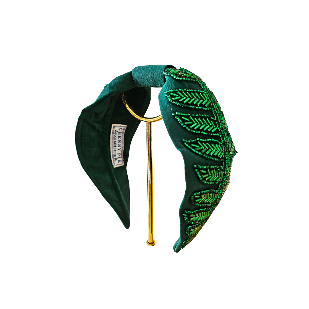 Dark Green Leaf Headband