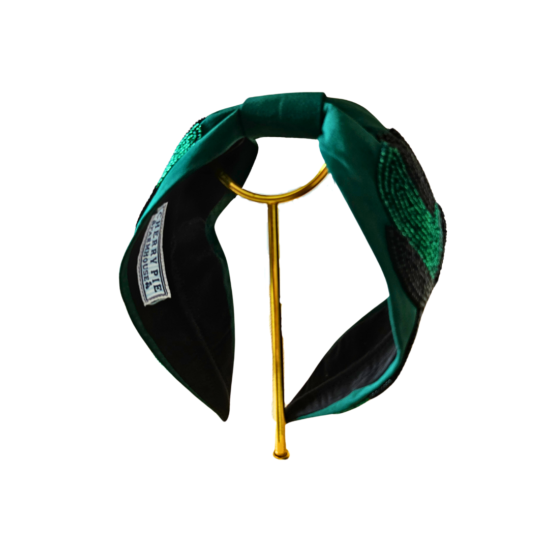 Green Black Elegance Headband