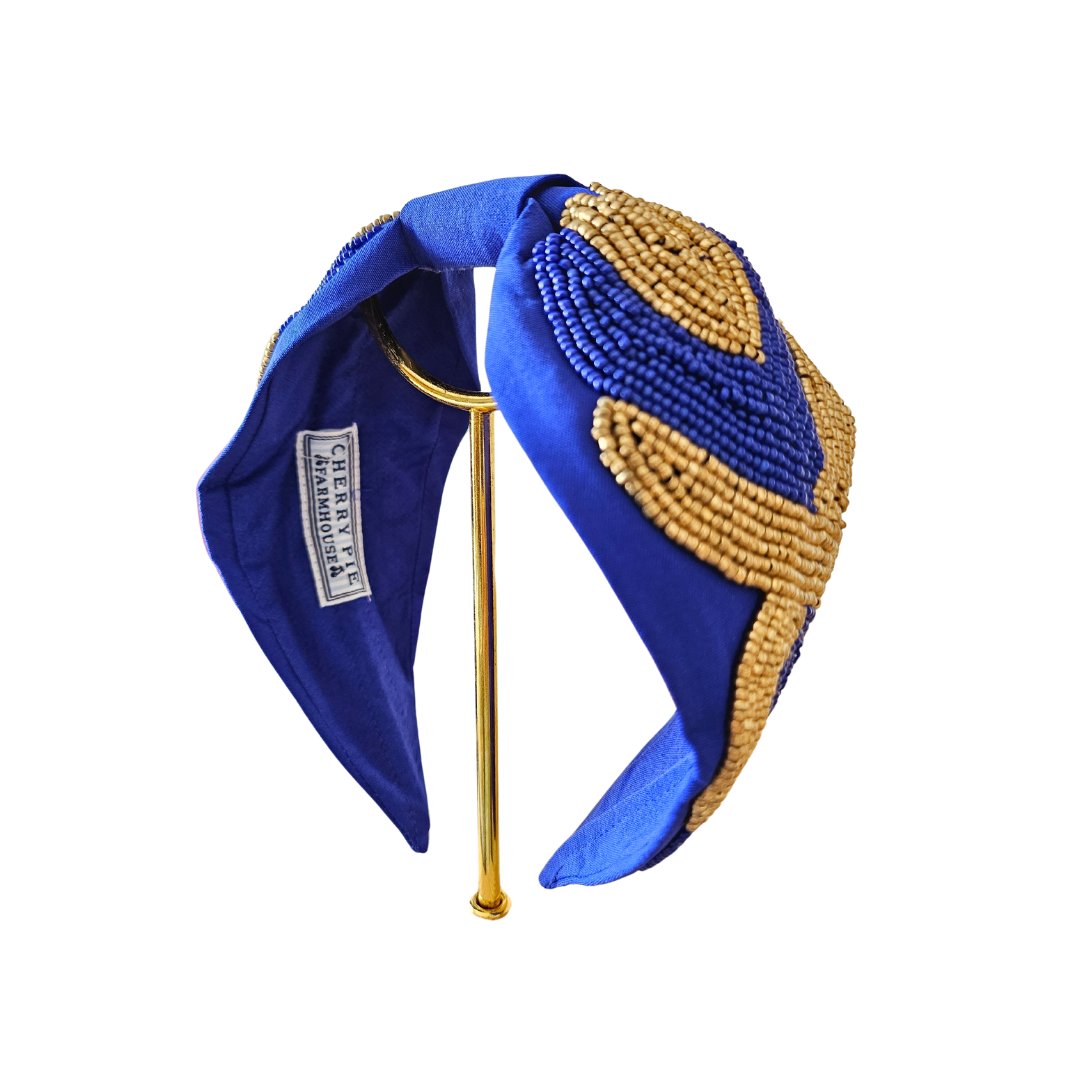 Blue Gold Elegance Headband