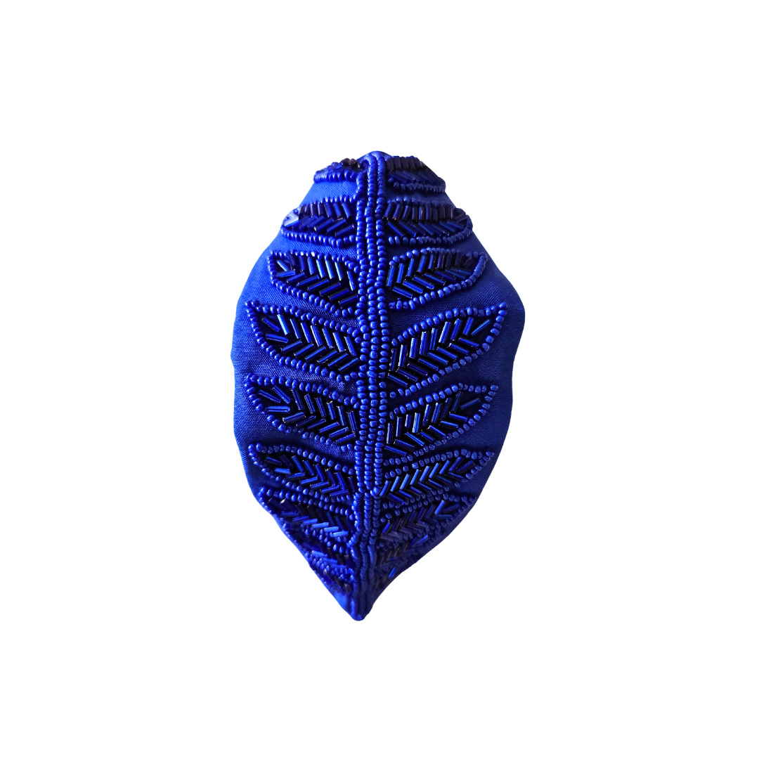 Dark Blue Leaf Headband