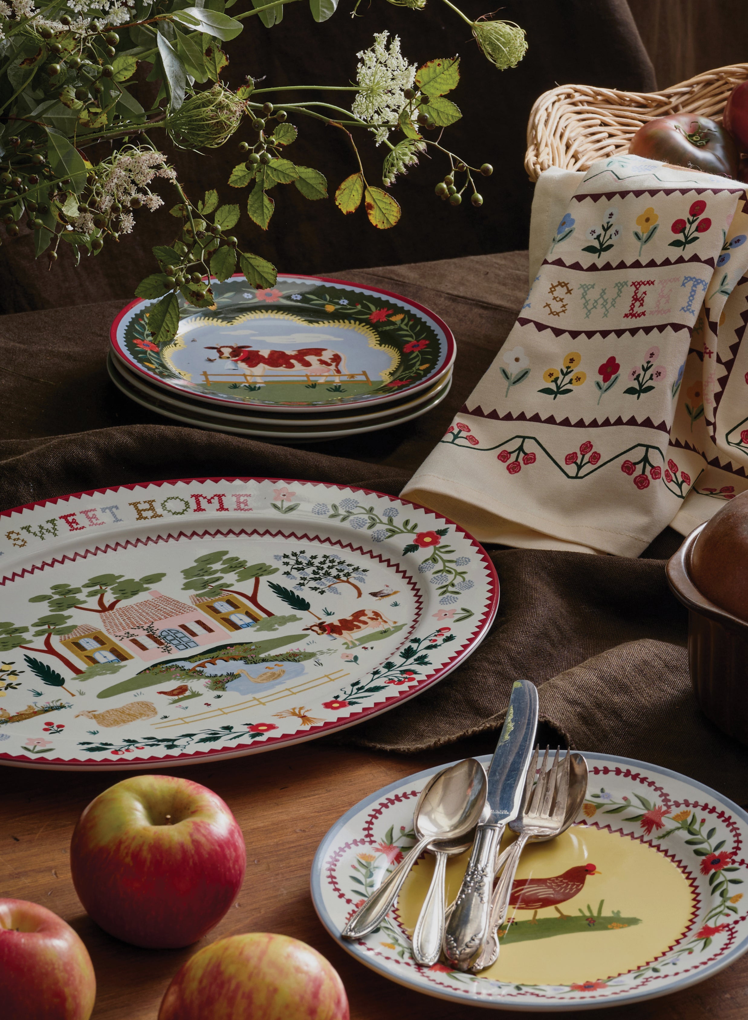 Home Sweet Home Large Porcelain Serving Platter by Rifle Paper Co.