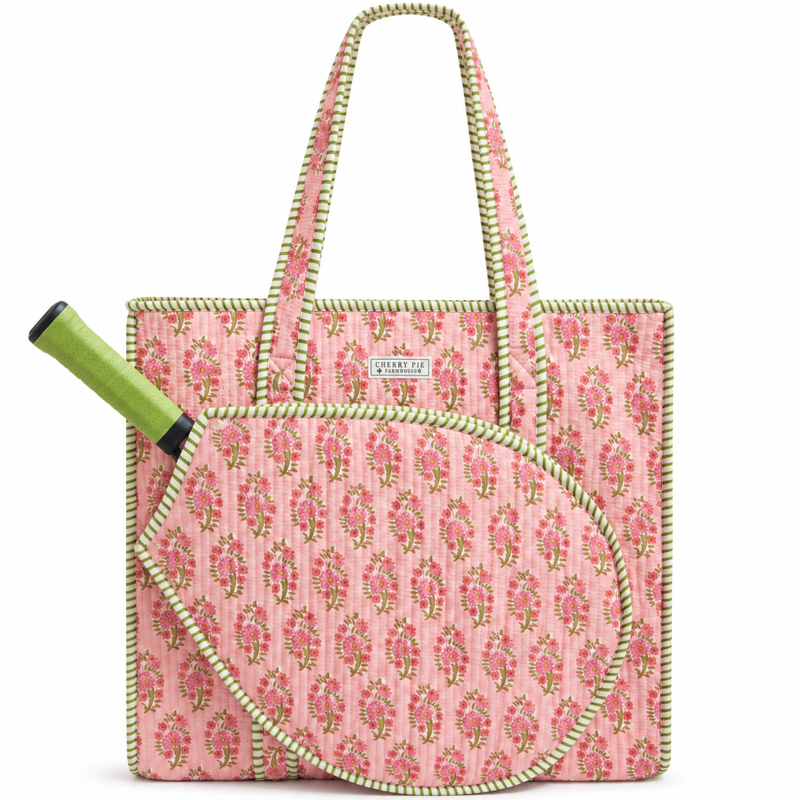 Rose Garden Quilted Racket Tote Bag | Tennis, Padel & Pickleball Bag